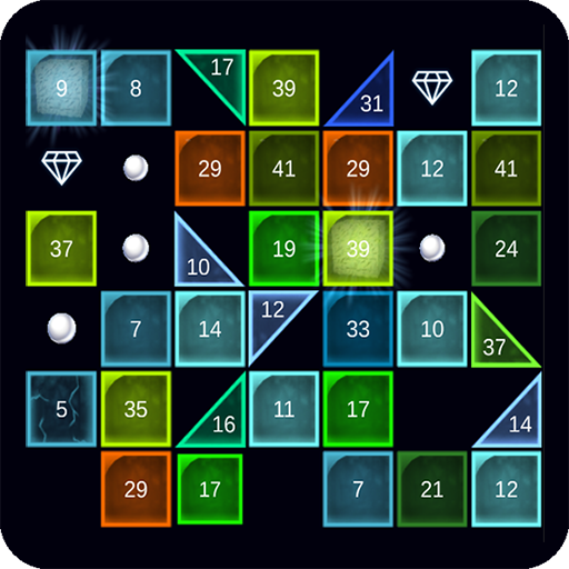 Glass Breaker app icon — a grid of glowing numbered bricks